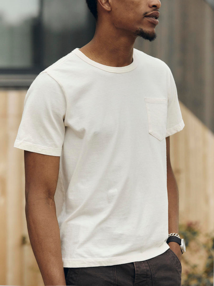 Light Gray classic knit pocket tee