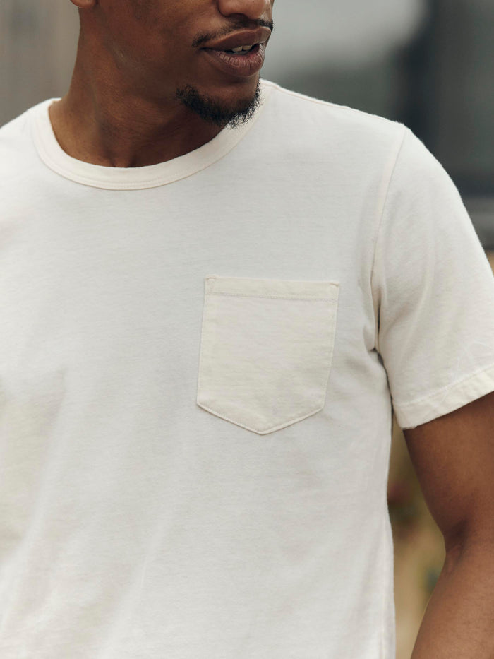 Gray classic knit pocket tee