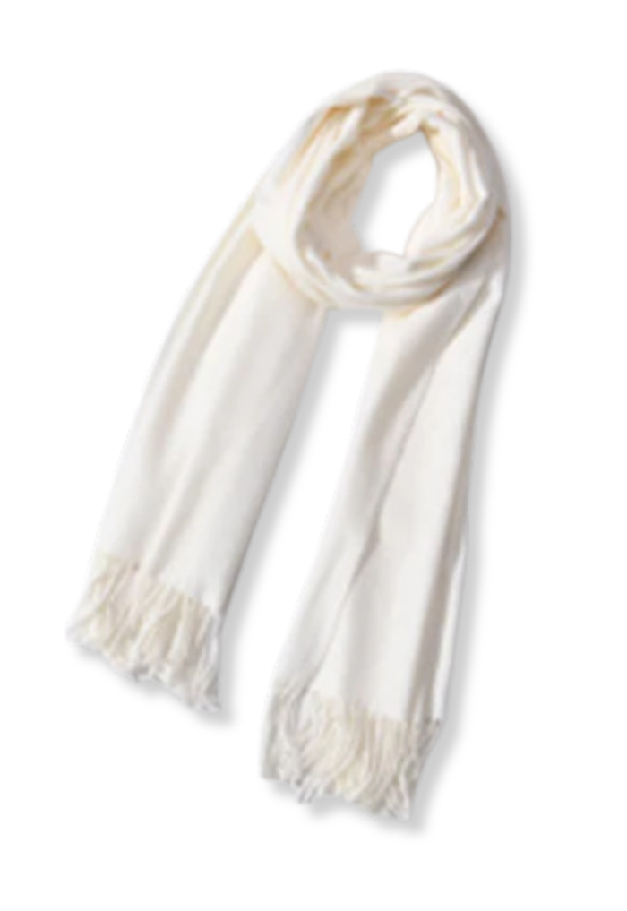 Classic Oversized Wool Blend Scarf in Ivory