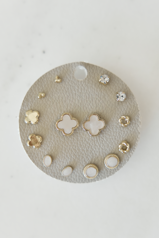 Clover Mega Earring Set Cream