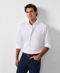 CMSK12150110 | White Cotton Knit Sport Shirt