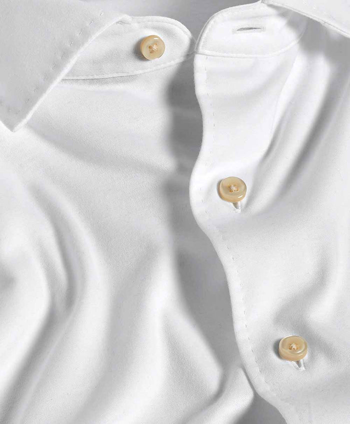 CMSK12150110 | White Cotton Knit Sport Shirt