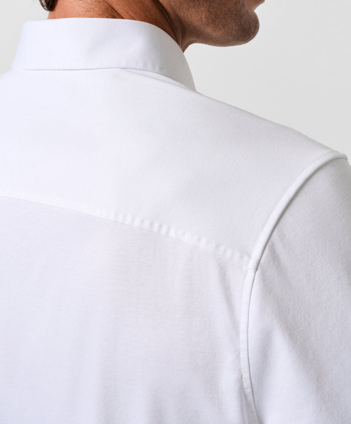 CMSK12150110 | White Cotton Knit Sport Shirt