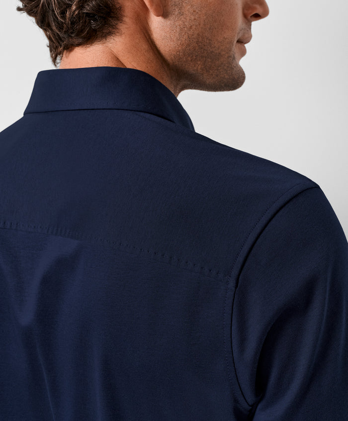 CMSK12150412 | Navy Cotton Knit Sport Shirt