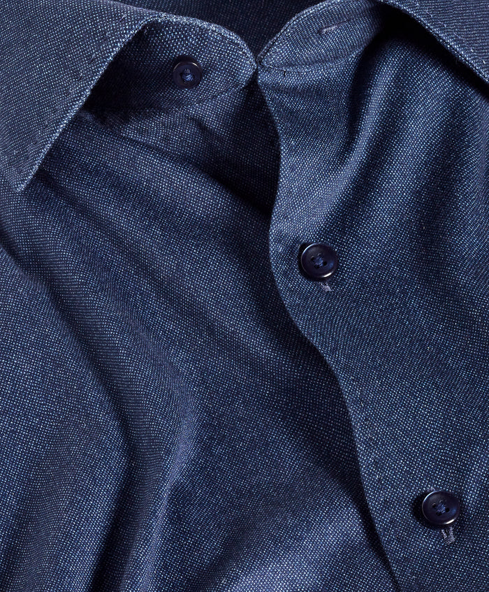 CMSK13105412 | Navy Solid Knit Sport Shirt