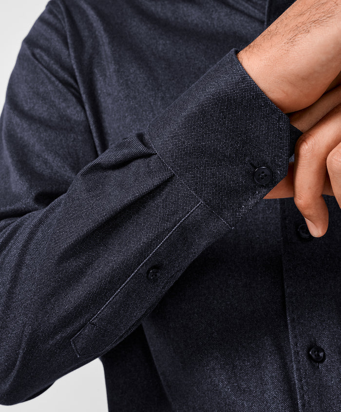 CMSK13105412 | Navy Solid Knit Sport Shirt