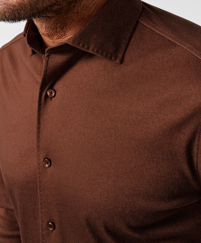 CMSK13105807 | Rust Solid Knit Sport Shirt