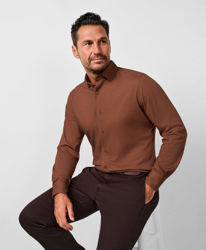 CMSK13105807 | Rust Solid Knit Sport Shirt