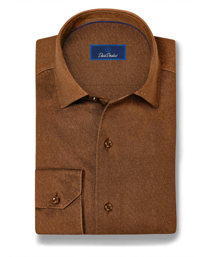 CMSK13105807 | Rust Solid Knit Sport Shirt