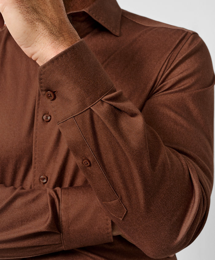 CMSK13105807 | Rust Solid Knit Sport Shirt