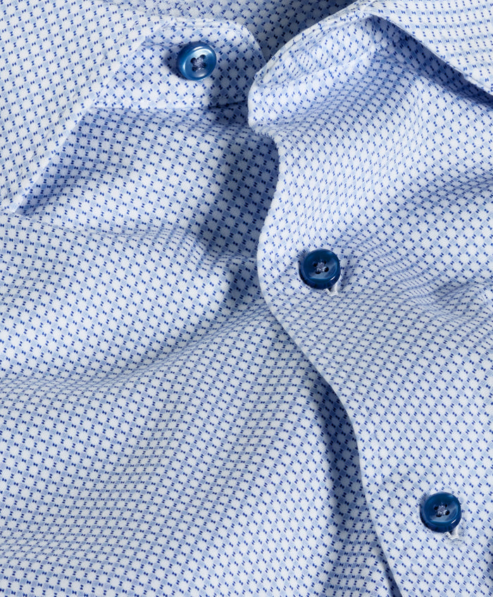 CMSK13213475 | Sky & White Neat Knit Sport Shirt