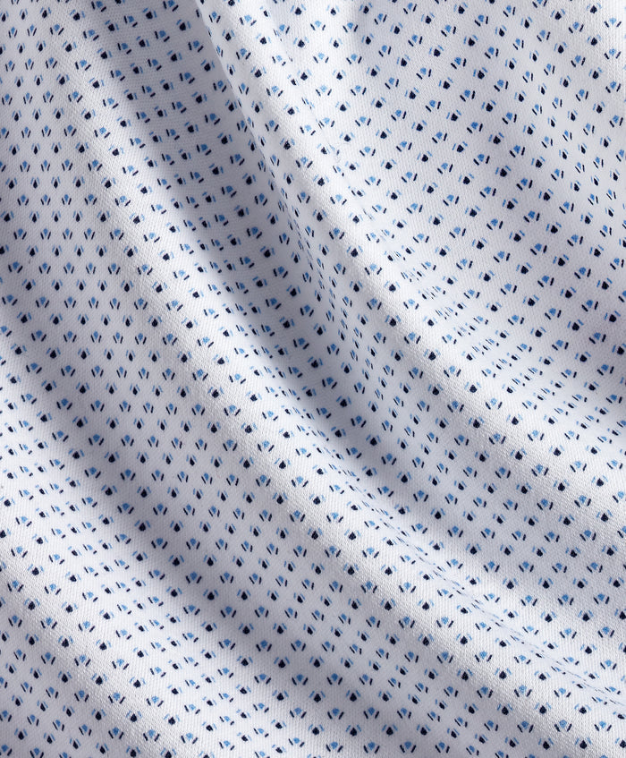 CMSK13214135 | White & Blue Neat Knit Sport Shirt