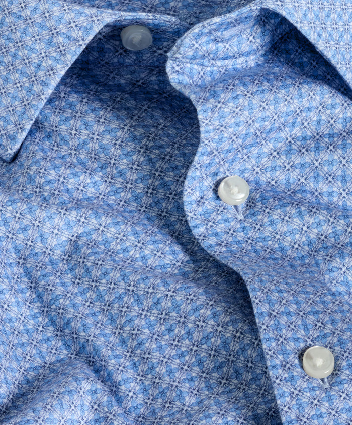 CMSK13610454 | Sky Geometric Knit Sport Shirt