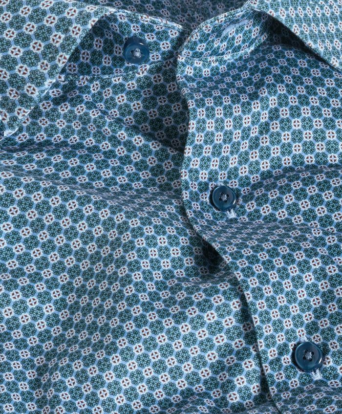 CMSK13611313 | Hunter & Multi Geometric Knit Sport Shirt