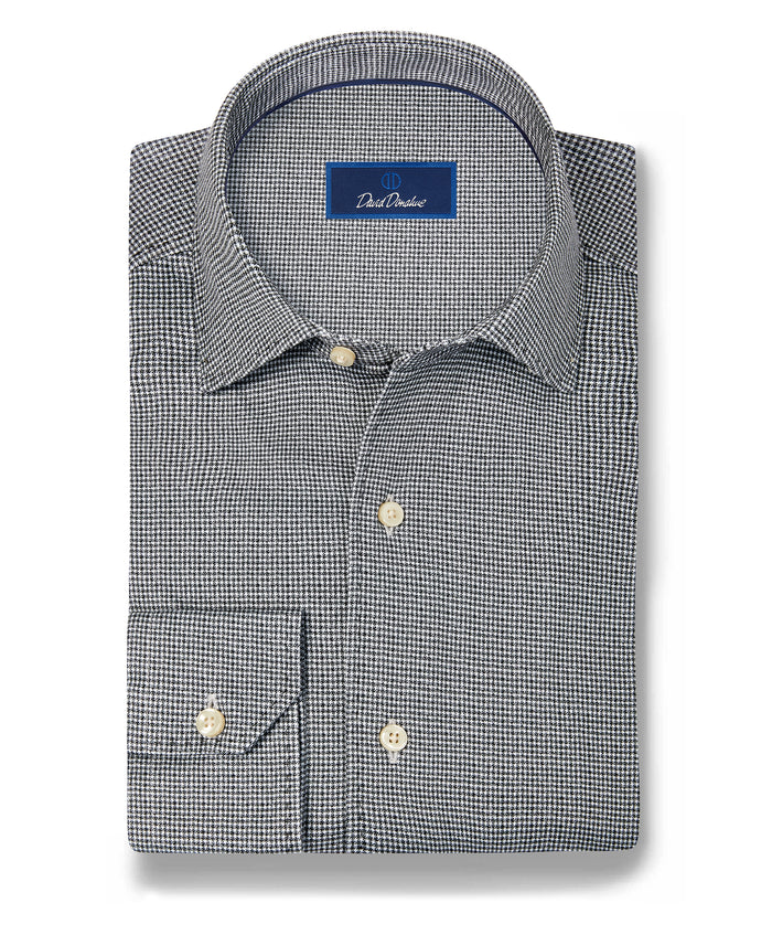 CMSK13829016 | Charcoal & White Check Knit Sport Shirt