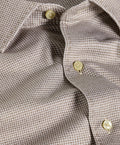CMSK13829297 | Chocolate & White Check Knit Sport Shirt