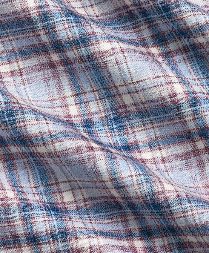 CMSK13830621 | Merlot & Blue Plaid Knit Sport Shirt