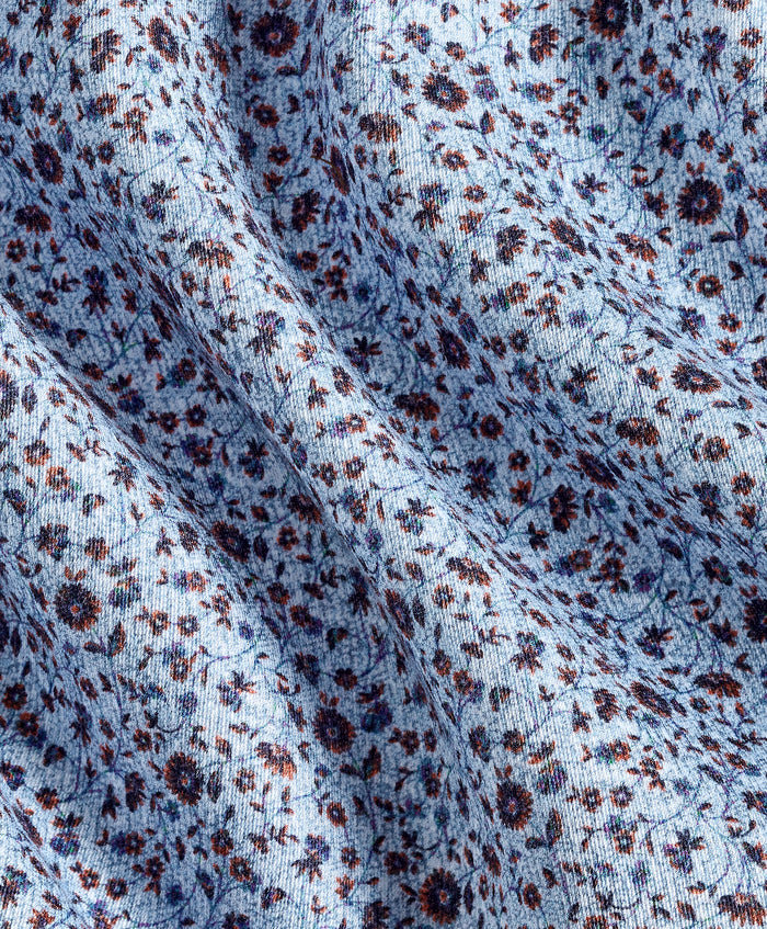 CMSW13400427 | Blue & Chocolate Floral Sport Shirt