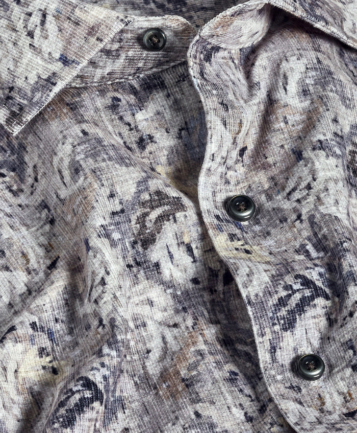 CMSW13402018 | Charcoal & Multi Botanical Corduroy Sport Shirt