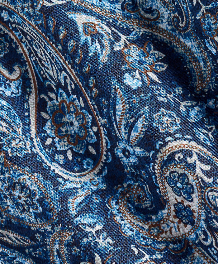 CMSW13500491 | Navy & Chocolate Paisley Sport Shirt