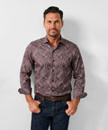 CMSW13501486 | Navy & Merlot Paisley Sport Shirt