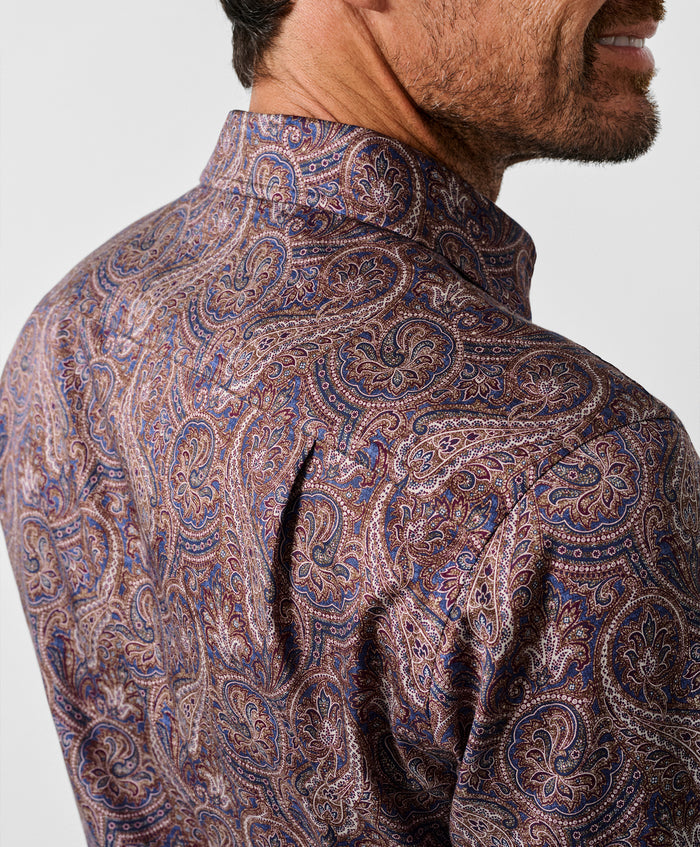 CMSW13501486 | Navy & Merlot Paisley Sport Shirt