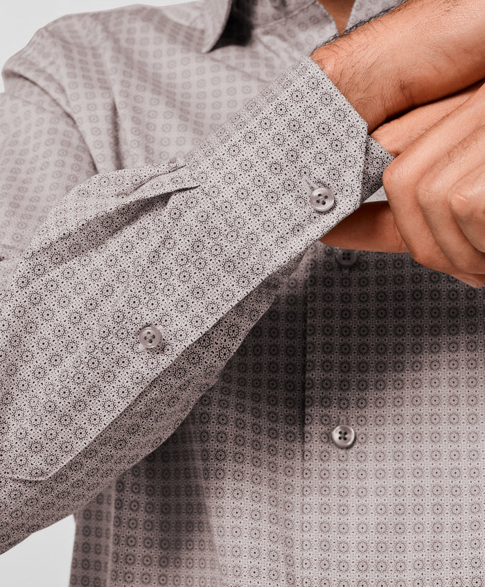 CMSW13607314 | Olive Geometric Sport Shirt