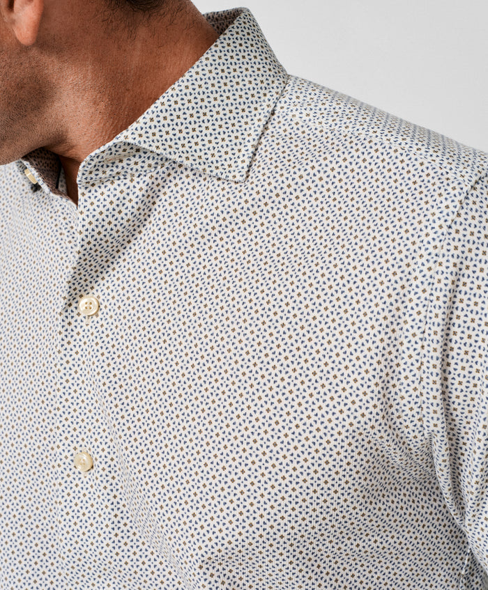 CMSW13608236 | Dune & Navy Geometric Corduroy Sport Shirt