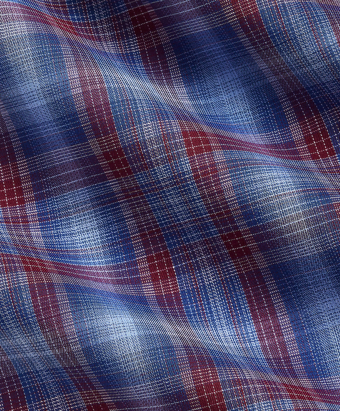 CMSW13825486 | Navy & Merlot Check Sport Shirt