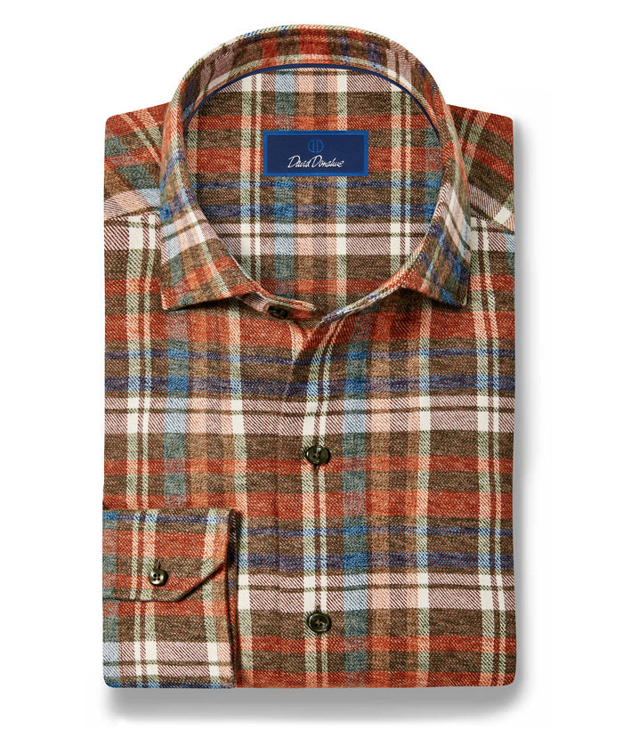 CMSW13827851 | Spice & Multi Brushed Plaid Sport Shirt