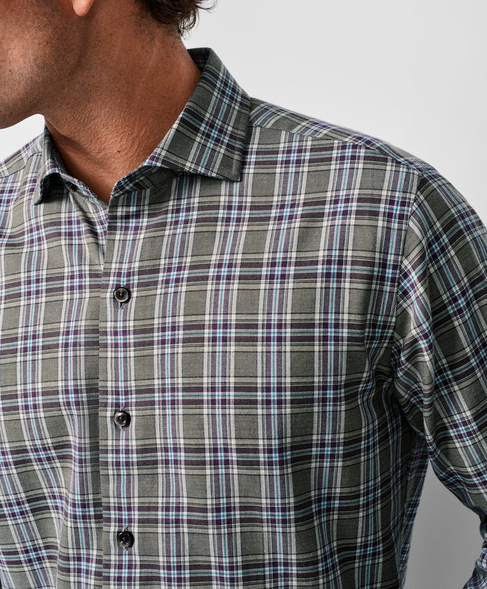 CMSW13828316 | Olive & Multi Plaid Sport Shirt
