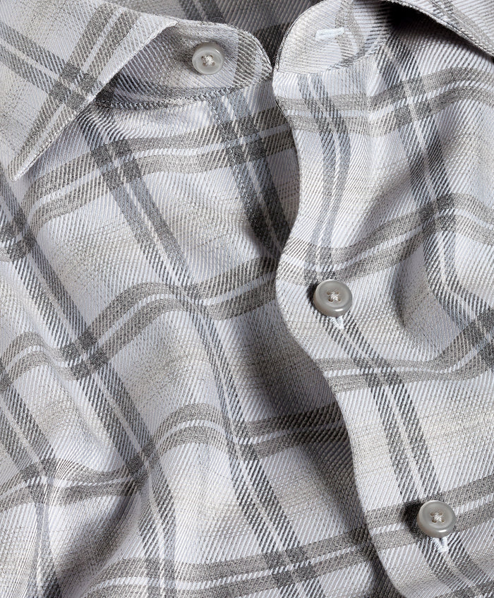 CMSW13832052 | Heather Gray Melange Check Sport Shirt