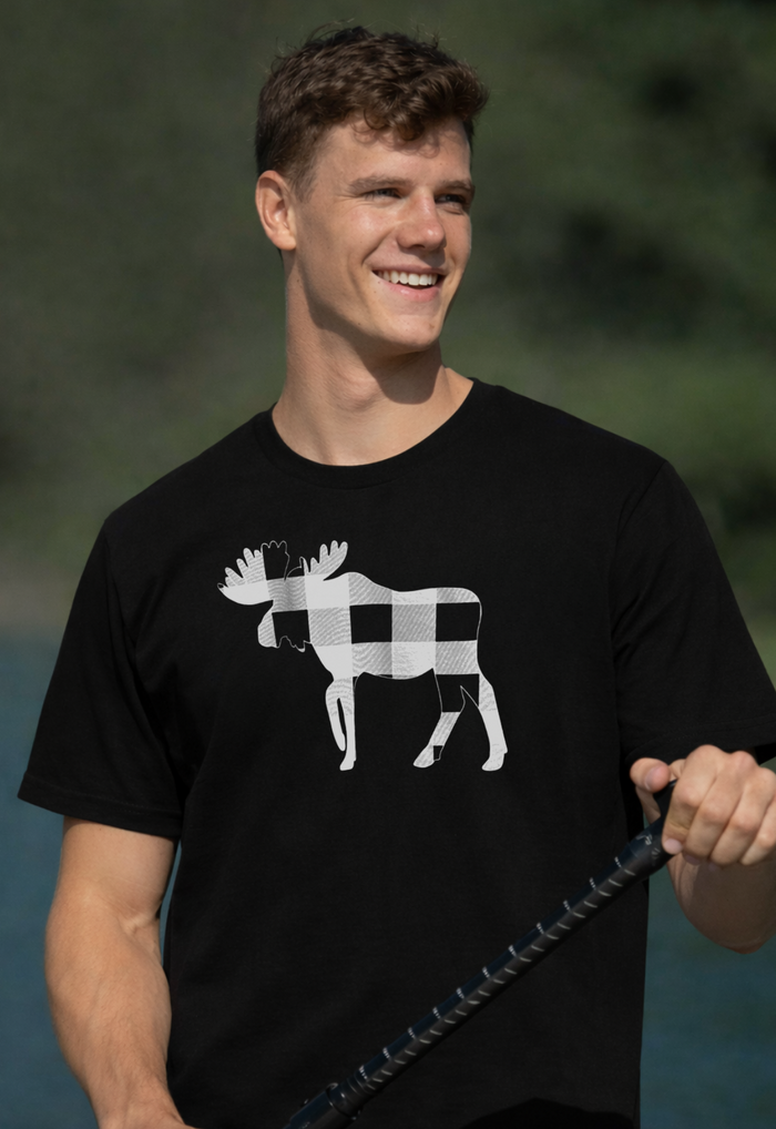 Comfort Black Buffalo Check Moose T-Shirt