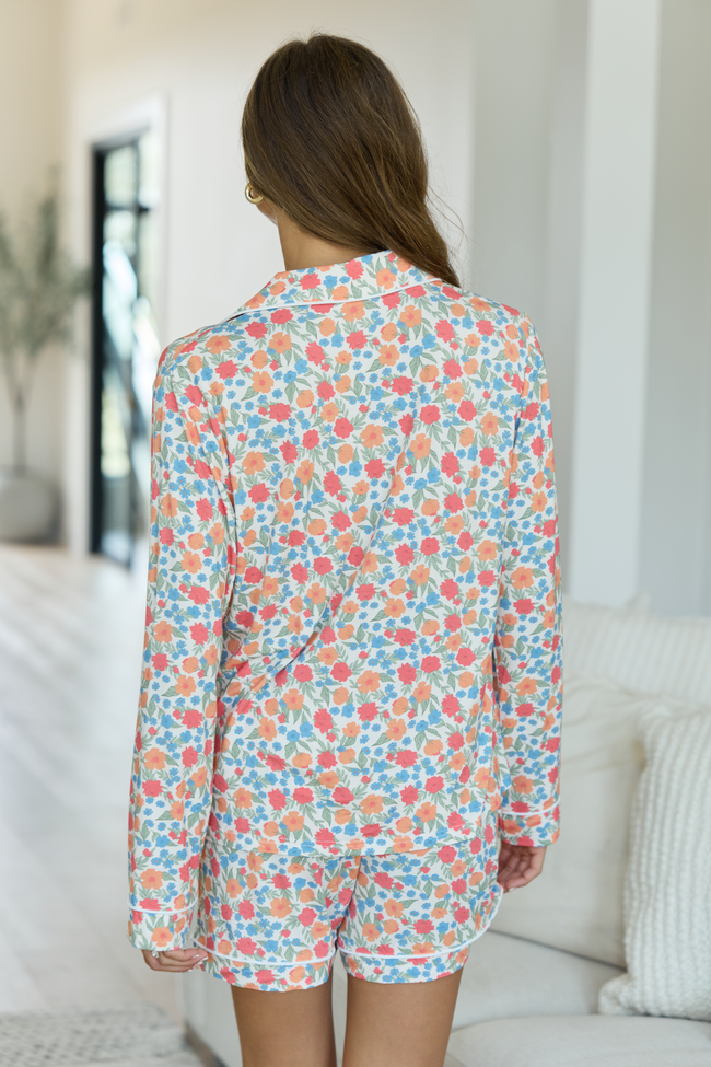 Cozy Crush Lightweight Long Sleeve Pajama Top - Multi Floral