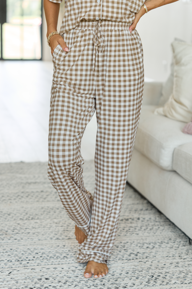 Cozy Crush Lightweight Pajama Pant - Brown Gingham