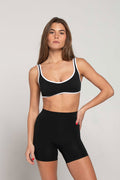 Curved Hem Bra - Black/White