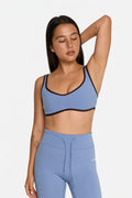 Curved Hem Bra - Glacier/Espresso