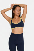 Curved Hem Bra - Navy/Lemon