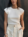 Dark Slate Gray cut sleeve thermal in white