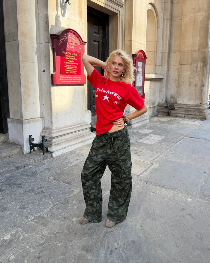DAGMAR TEE - RED/WHITE - Dinvintageshop