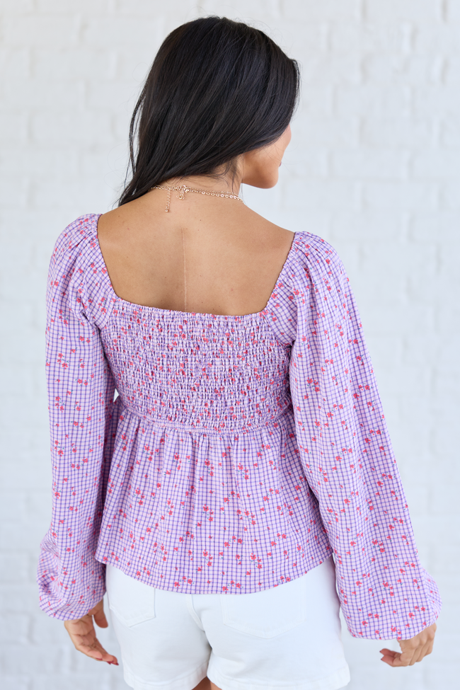 Darling Days Pink Floral And Gingham Top FINAL SALE