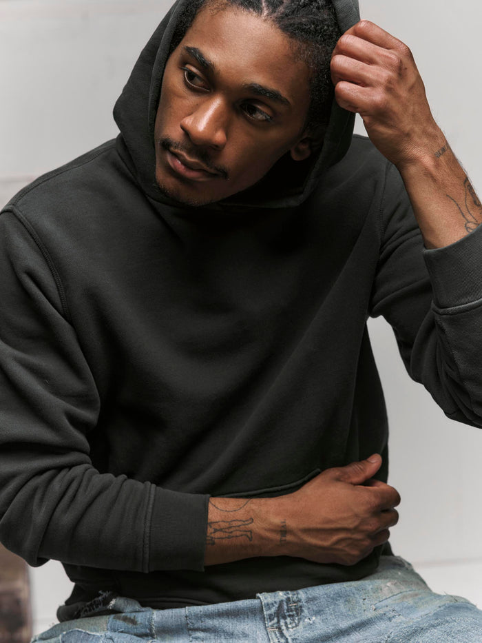 Gray davenport hoodie in faded black