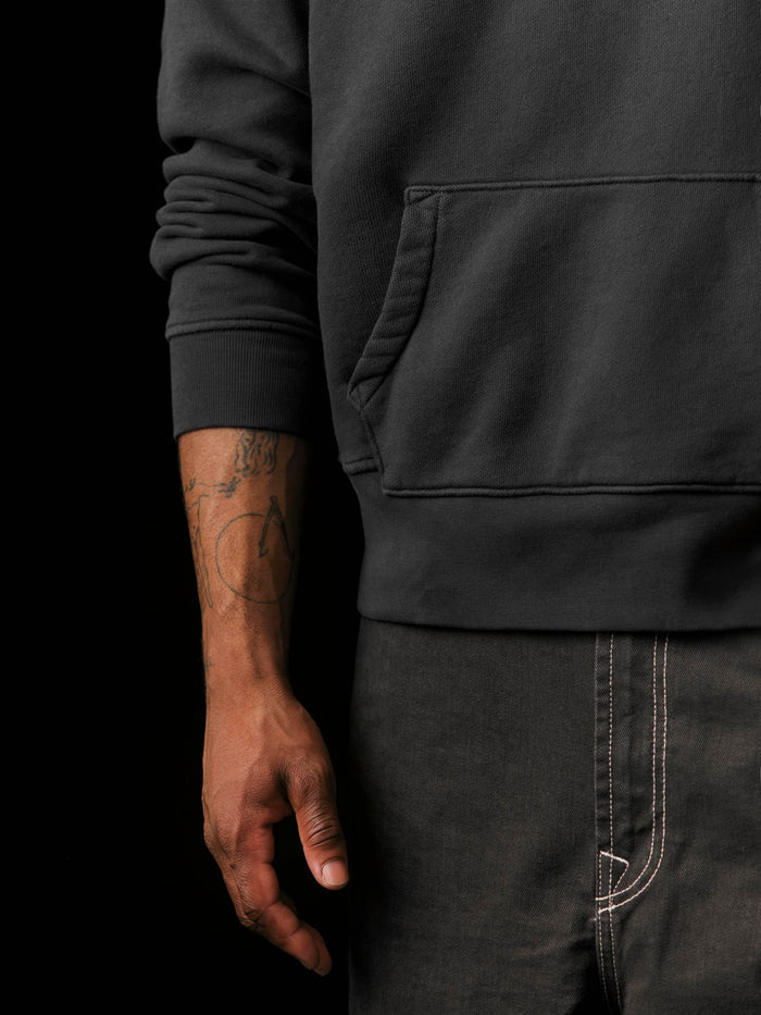 Black davenport hoodie in faded black