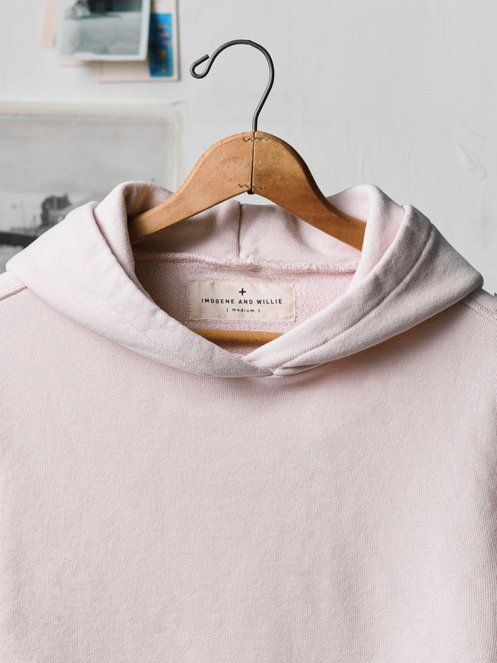 Light Gray davenport hoodie in pink stone