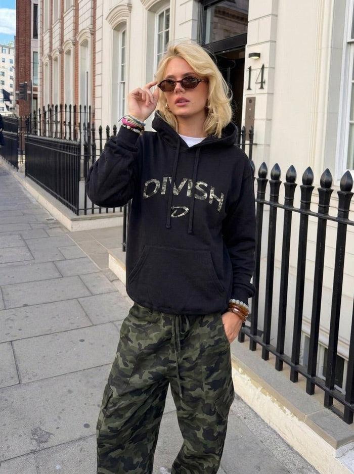 DICTE HOODIE - BLACK - Dinvintageshop