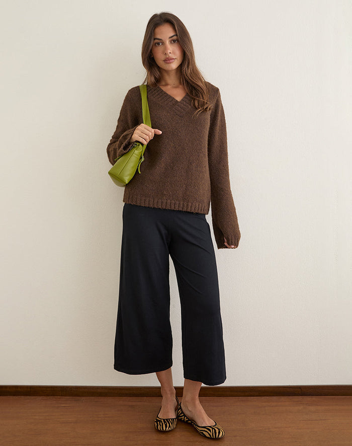 Image of Dinesa Jumper in Knit Chocolate Brown