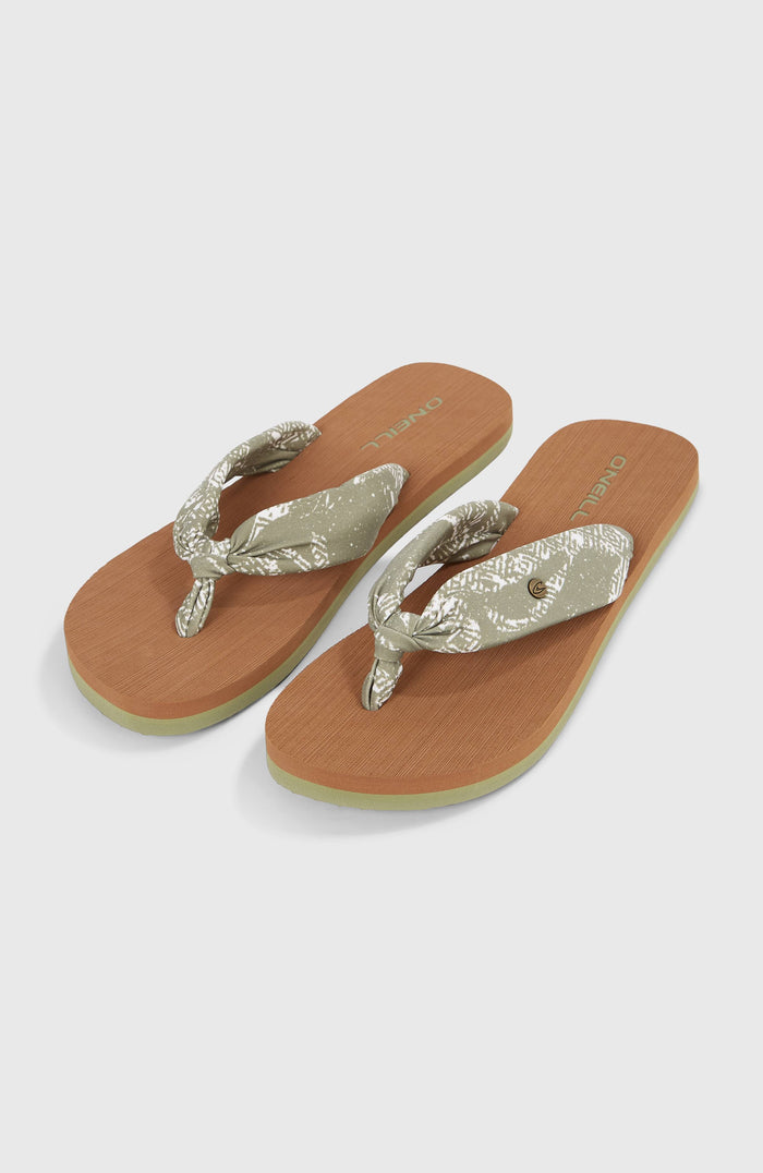 Ditsy Sun  Sandals | Green Textured Jungle