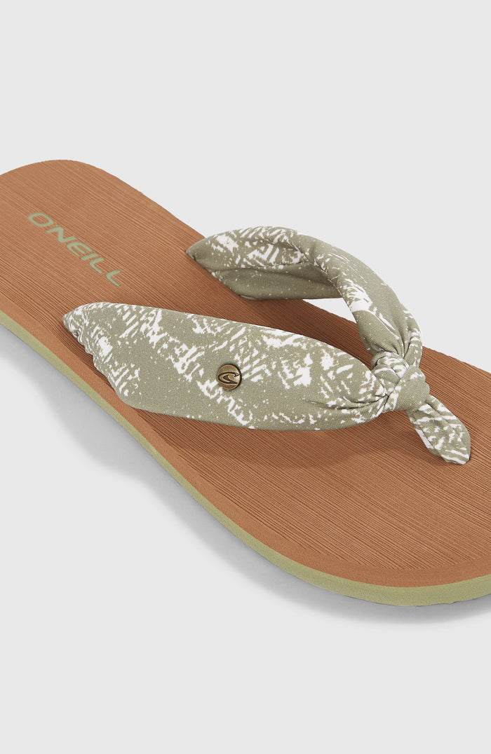 Ditsy Sun  Sandals | Green Textured Jungle