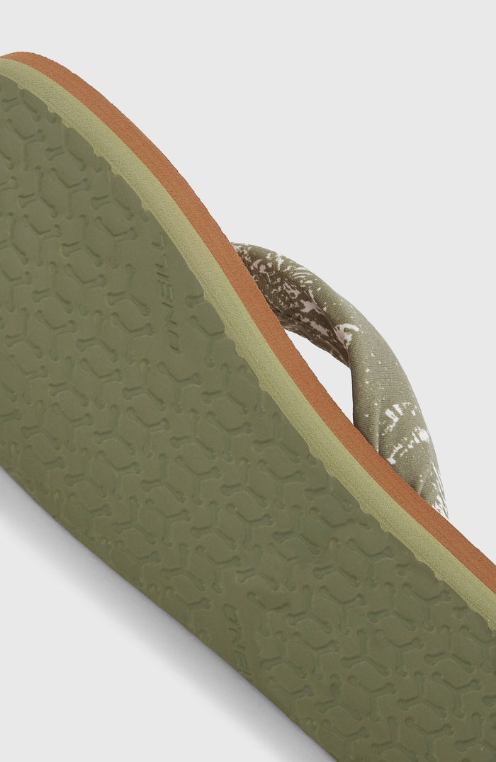 Ditsy Sun  Sandals | Green Textured Jungle
