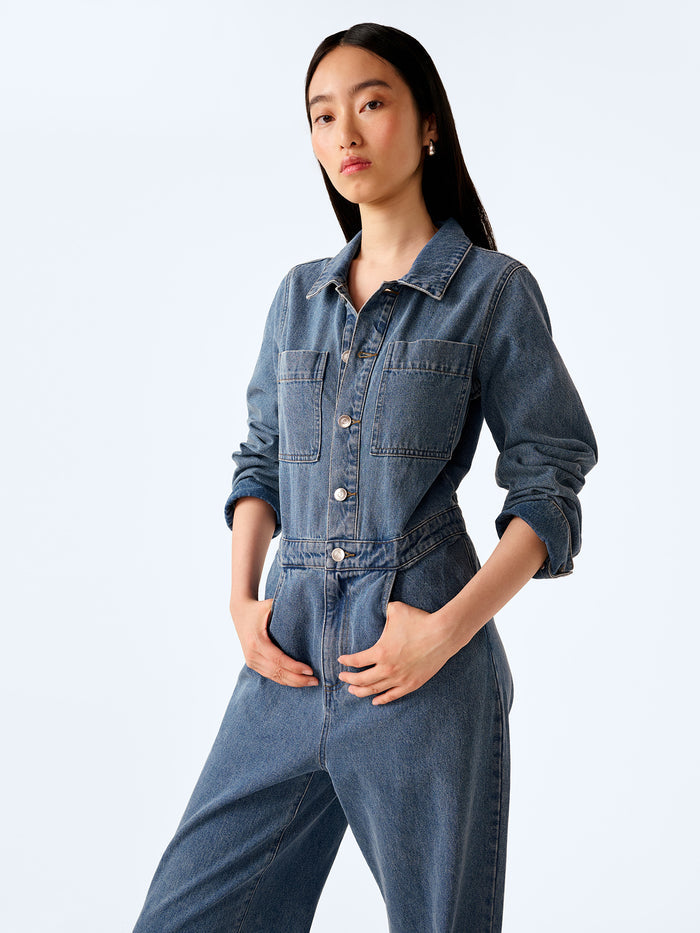 Diya Jumpsuit in Light Wash